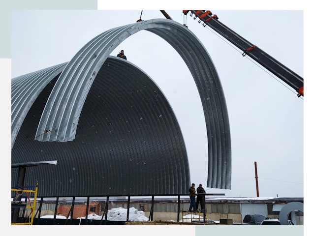 Полукруглые ангары в Великом Устюге